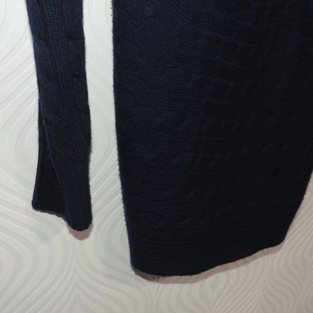 RALPH LAUREN Black Label sz M Navy Blue Cashmere Circle Sweater Cable Knit - Picture 8 of 16